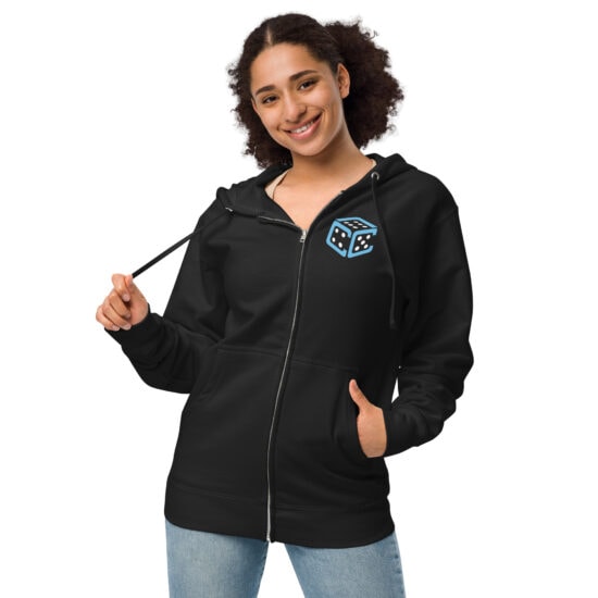 CritCrew front-back unisex zip hoodie